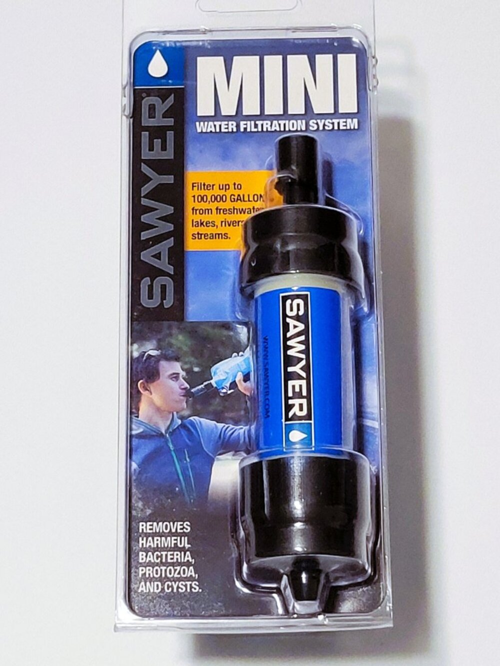 Sawyer MIni Water Filtration System for Freshwater Lakes Rivers Camping Hiking
